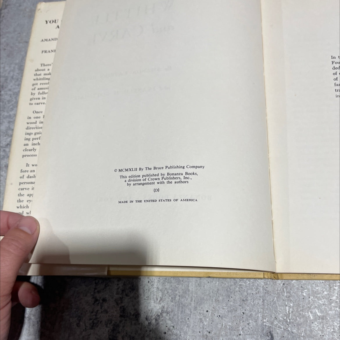 you can whittle and carve book, by amanda watkins hellum, franklin h. gottschall, 1942 Hardcover image 3