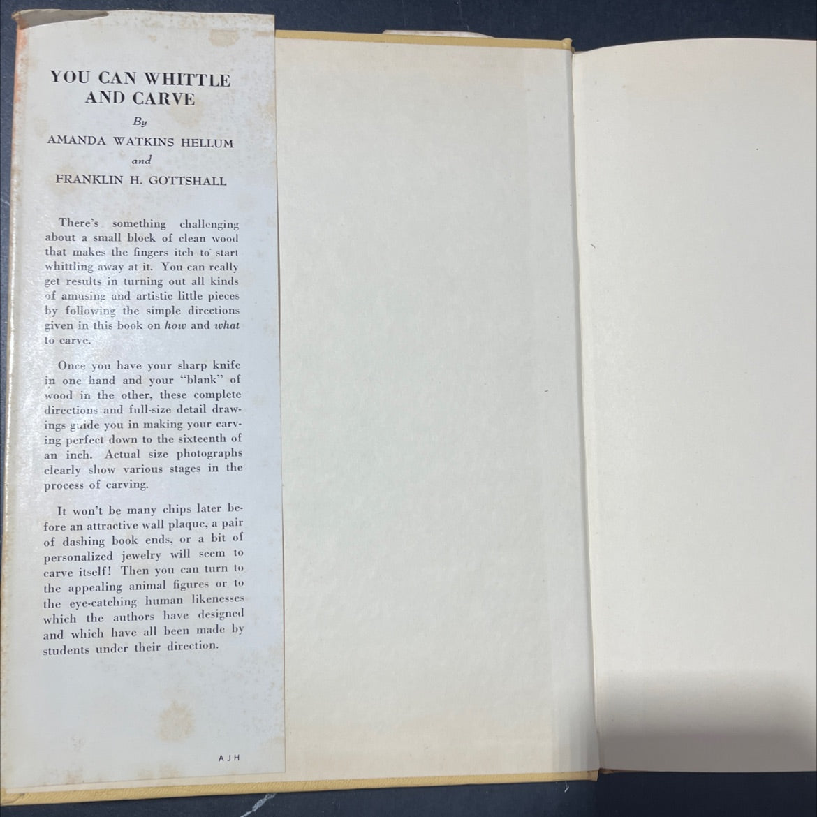 you can whittle and carve book, by amanda watkins hellum and franklin h. gottschall, 1942 Hardcover image 4