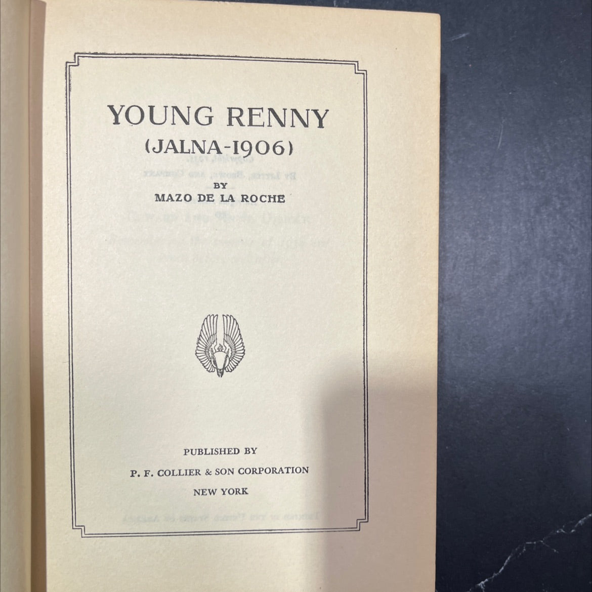 young renny book, by mazo de la roche, 1935 Hardcover image 2