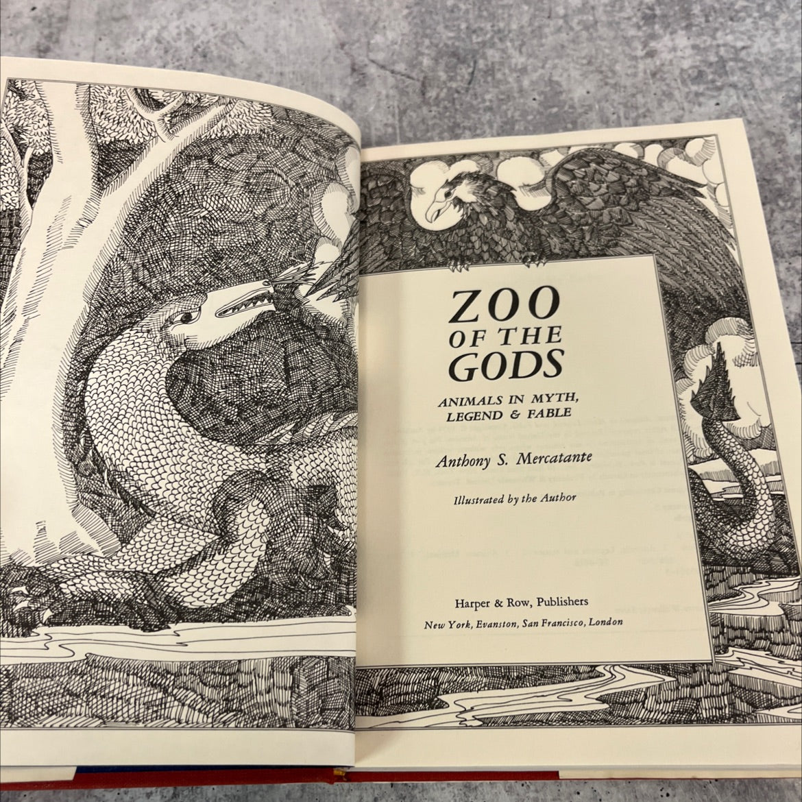 zoo of the gods: animals in myth, legend & fable book, by Anthony S. Mercatante, 1974 Hardcover image 2