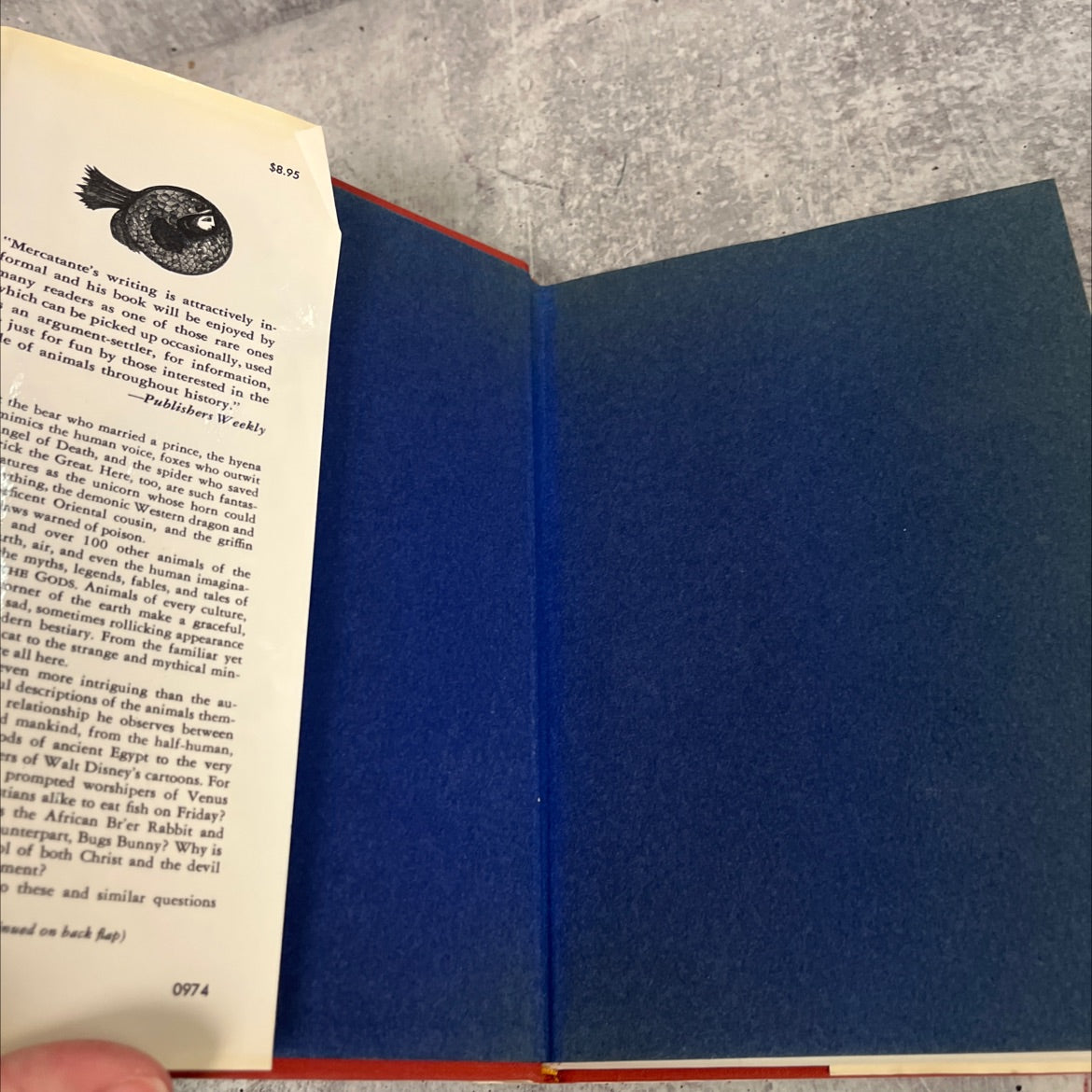 zoo of the gods: animals in myth, legend & fable book, by Anthony S. Mercatante, 1974 Hardcover image 4