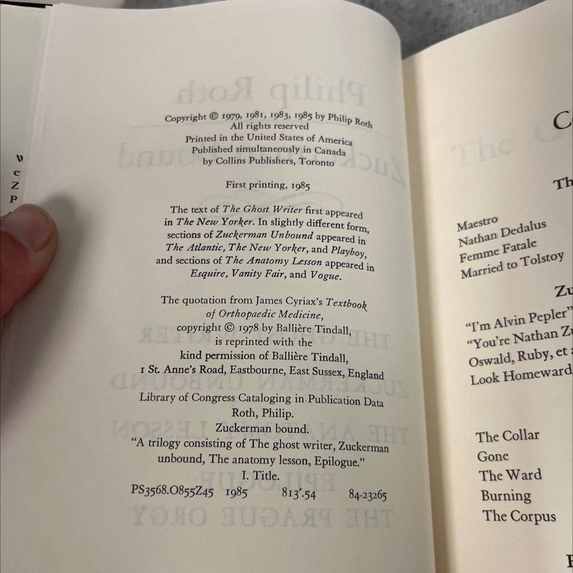 zuckerman bound book, by philip roth, 1985 Hardcover image 3