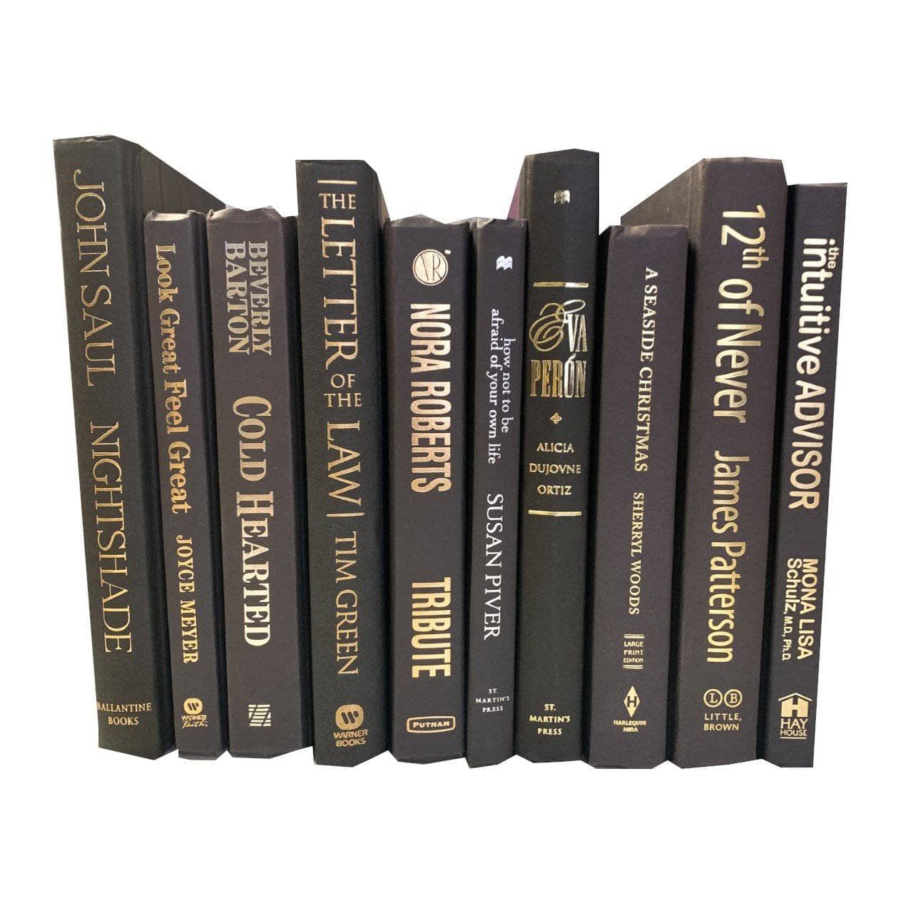 TheBookBundler Books by Color 1 Foot Modern Charcoal Books | Books by the Foot | Authentic Decorative Books | Home Decor and Staging