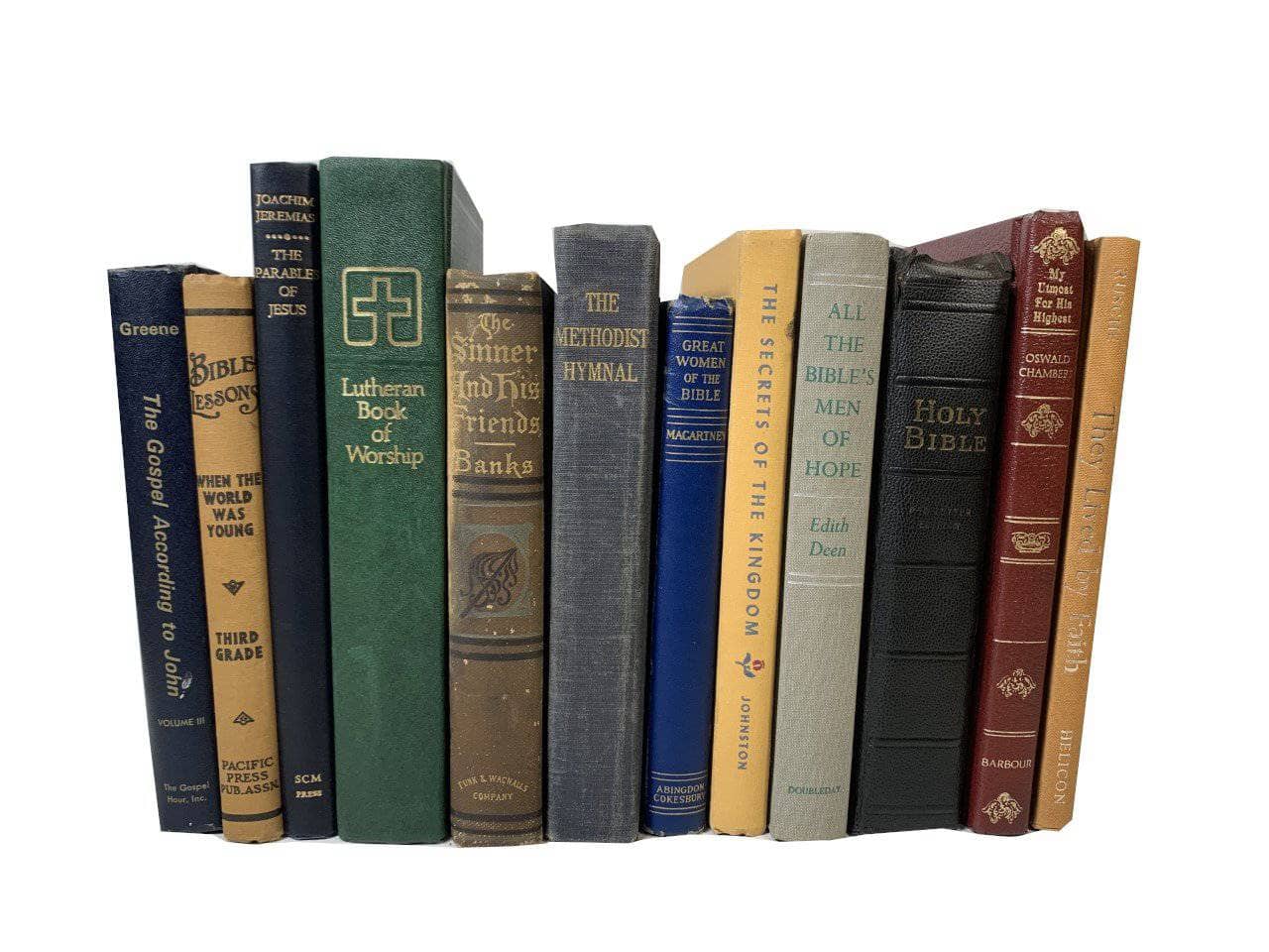TheBookBundler Books by Color 1 Foot VINTAGE Religious Books | Mixed Colors | Books by the Foot | Authentic Decorative Books | Home Decor Design