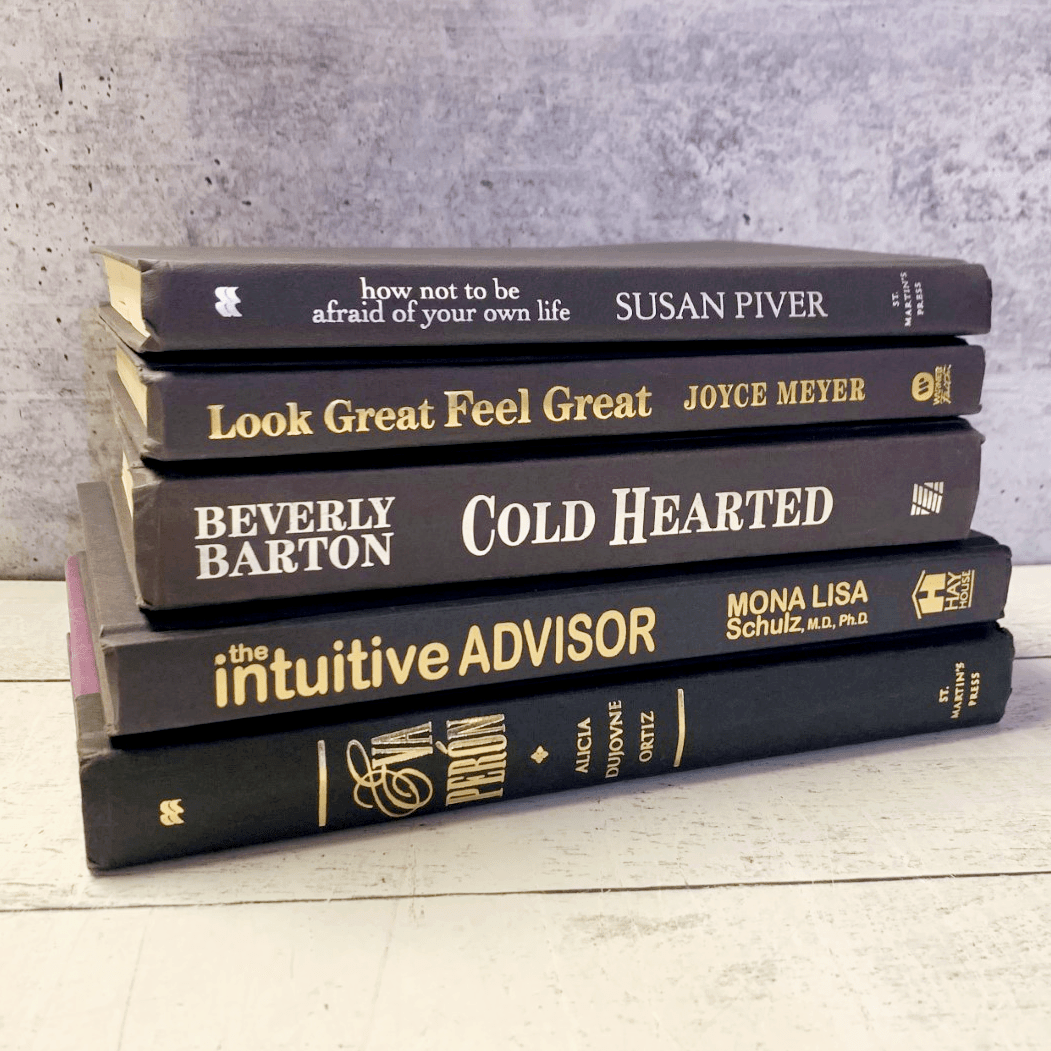 TheBookBundler Books by Color Modern Charcoal Books | Books by the Foot | Authentic Decorative Books | Home Decor and Staging