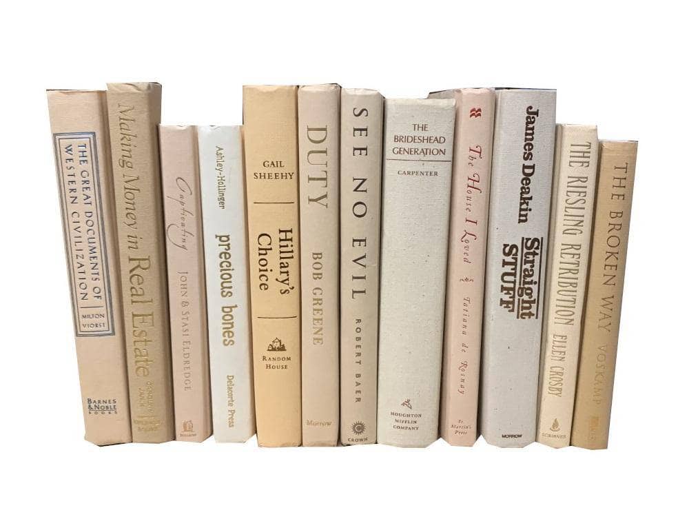 TheBookBundler Books by Color Modern Cream Books | Books by the Foot | Authentic Decorative Books | Designer Décor