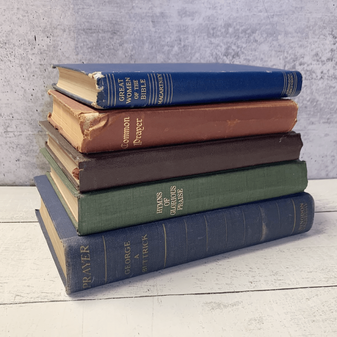 TheBookBundler Books by Color VINTAGE Religious Books | Mixed Colors | Books by the Foot | Authentic Decorative Books | Home Decor Design