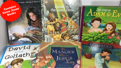TheBookBundler Bulk Books Christian K-3 (25 Books) / Premium Used Christian Kids Books - Mixed Box <br> (grades K-3)