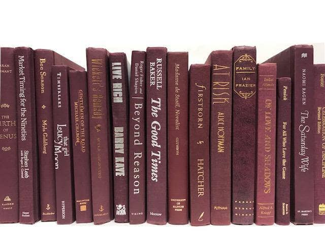 TheBookBundler Hidden 1 Foot (10-12 books) Modern Burgundy Books by the Foot & Color