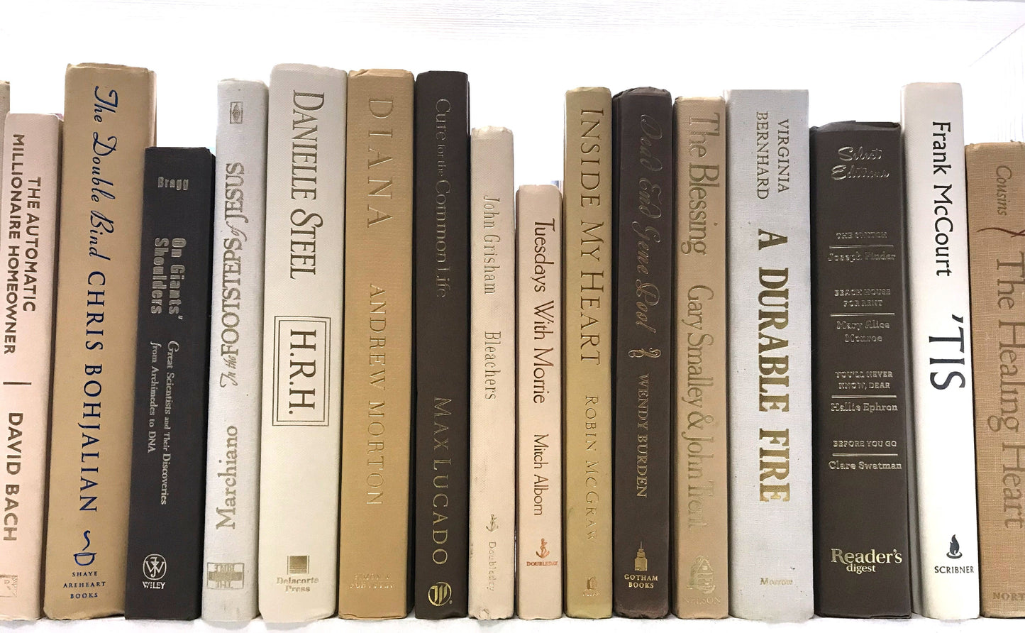 TheBookBundler Hidden 10-12 books (Foot) Modern Cream & Coffee Books by the Foot & Color