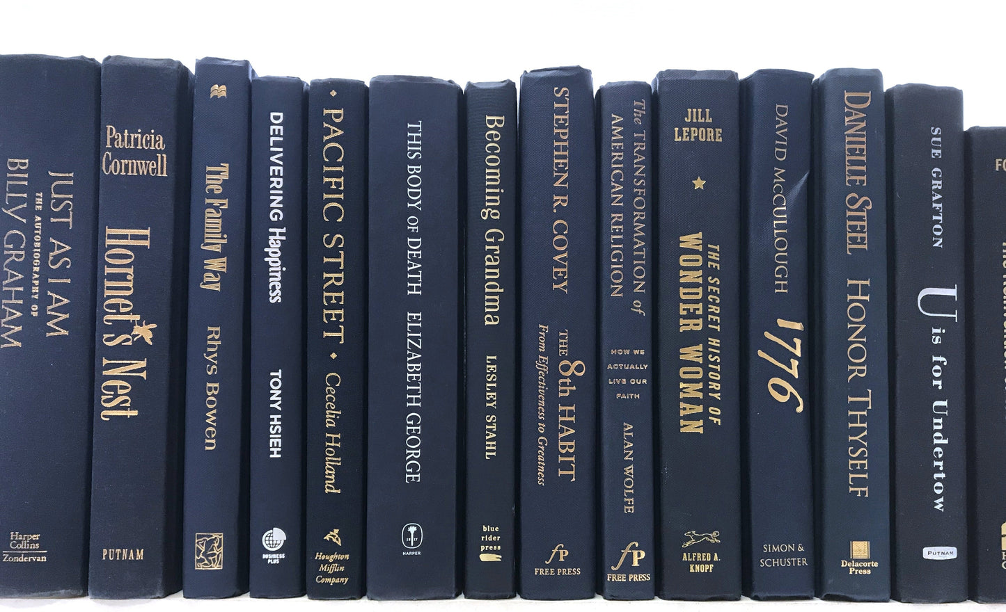 TheBookBundler Hidden 10-12 books (Foot) Modern Navy Books by the Foot & Color