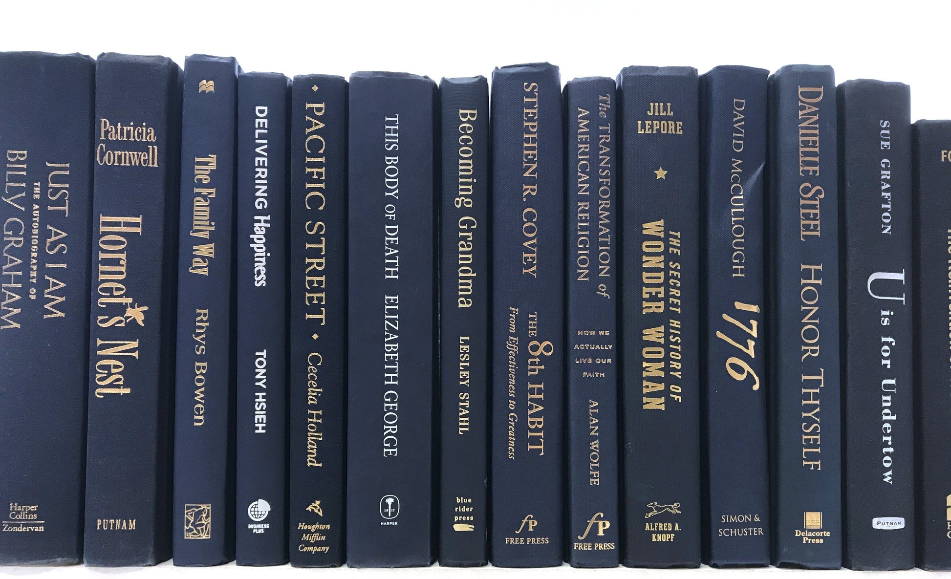TheBookBundler Hidden 10-12 books (Foot) Modern Navy Books by the Foot & Color