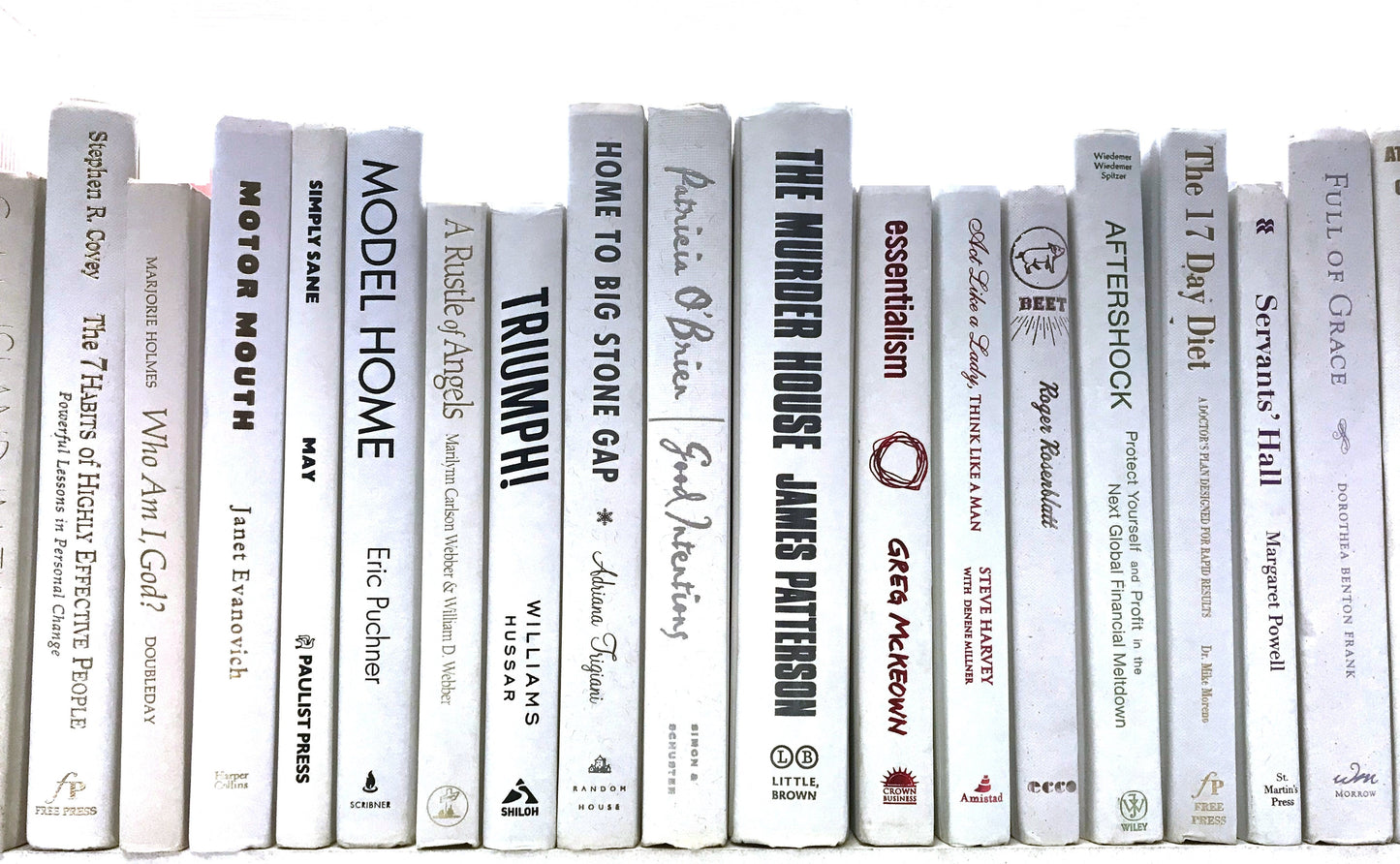 TheBookBundler Hidden 10-12 books (Foot) Modern White Books by the Foot & Color