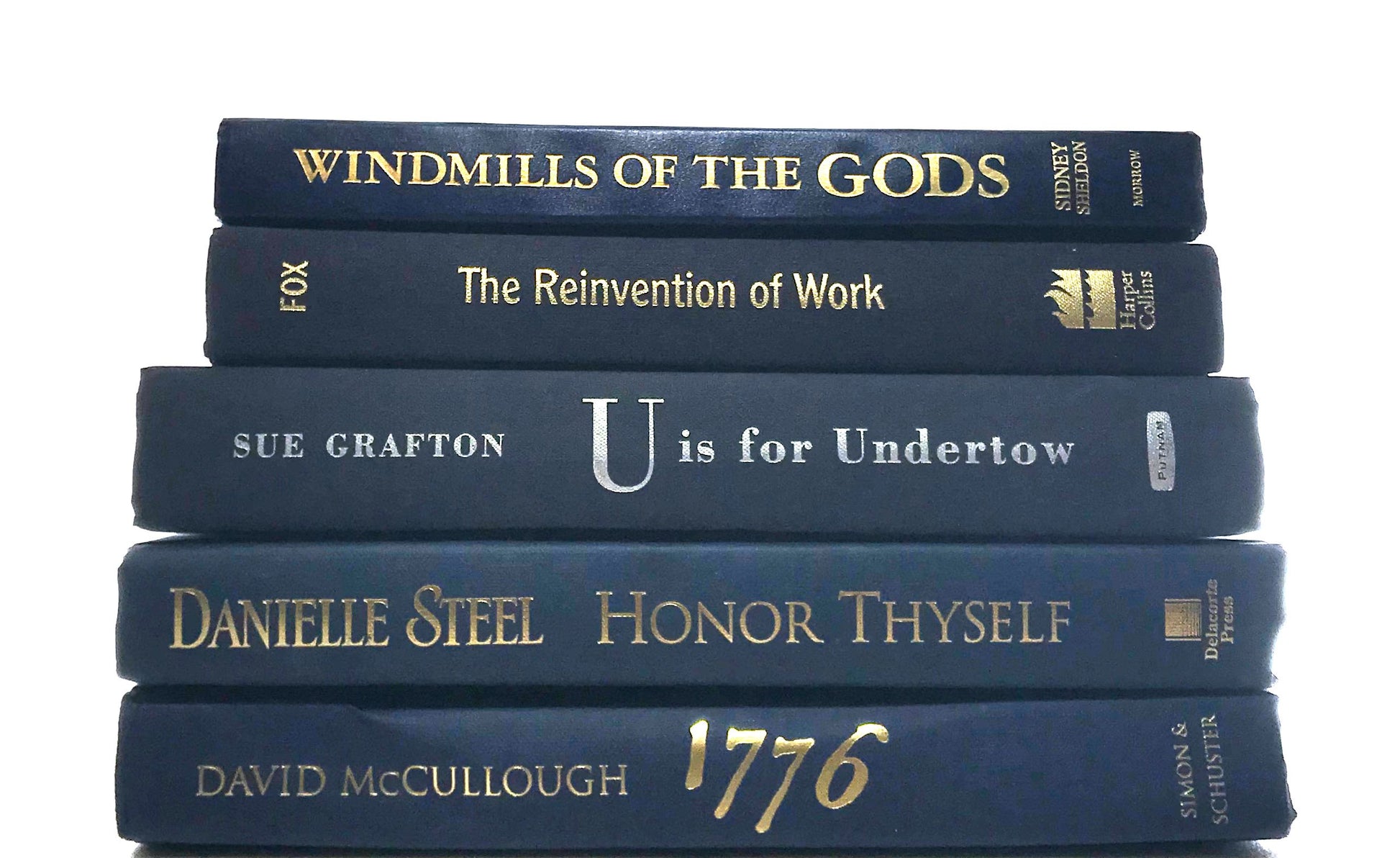 TheBookBundler Hidden 5-6 books (Half-Foot) Modern Navy Books by the Foot & Color