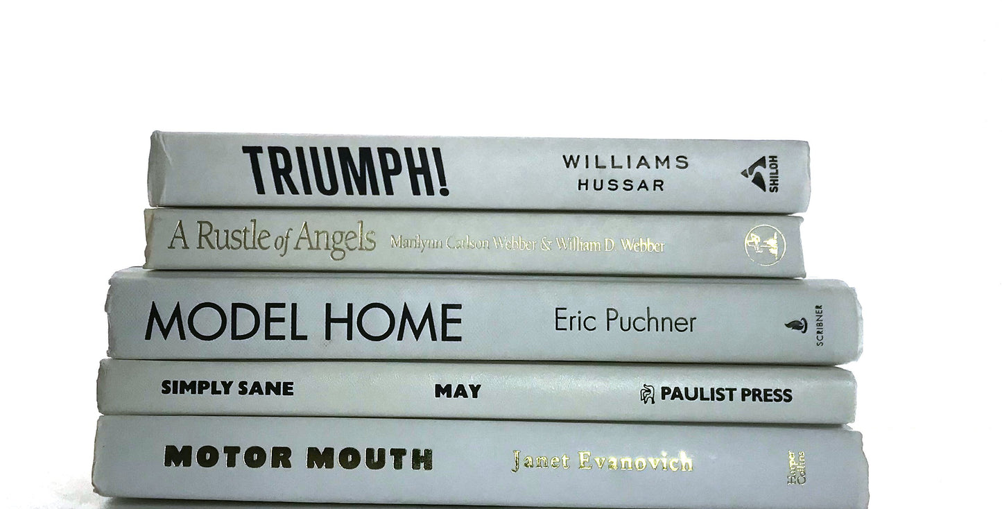 TheBookBundler Hidden 5-6 books (Half-Foot) Modern White Books by the Foot & Color