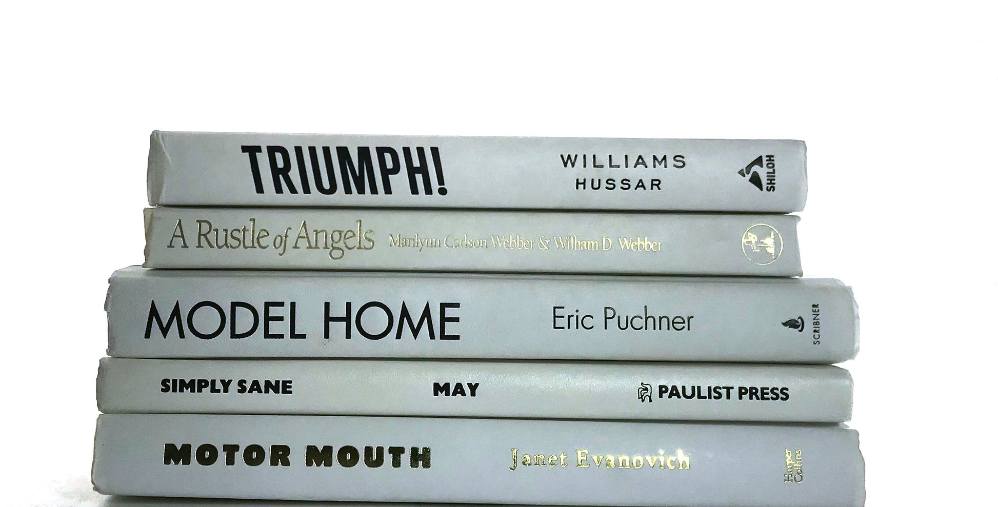 TheBookBundler Hidden 5-6 books (Half-Foot) Modern White Books by the Foot & Color