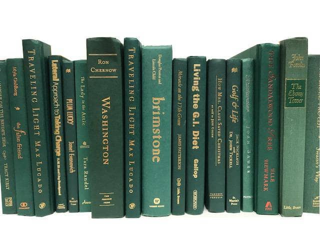 TheBookBundler Hidden Forest Green - 1 Foot Modern Green Books by the Foot & Color