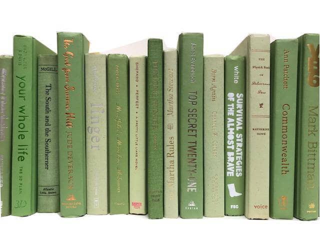 TheBookBundler Hidden Light Greens - 1 Foot Modern Green Books by the Foot & Color