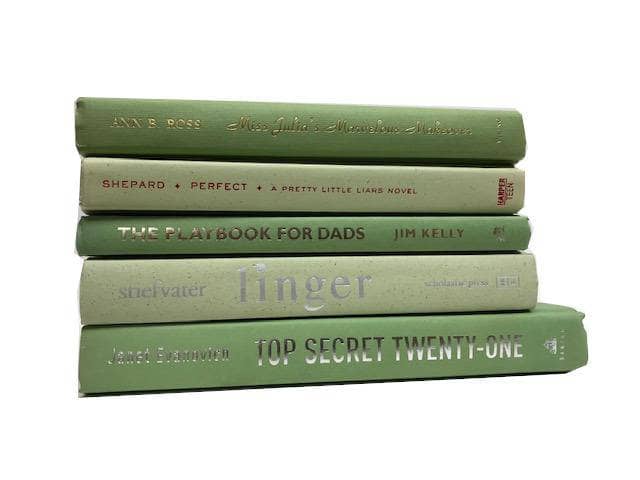 TheBookBundler Hidden Light Greens - Half-Foot Modern Green Books by the Foot & Color