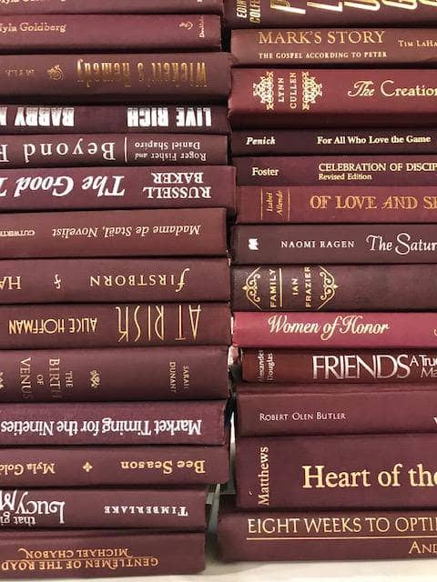 TheBookBundler Hidden Modern Burgundy Books by the Foot & Color