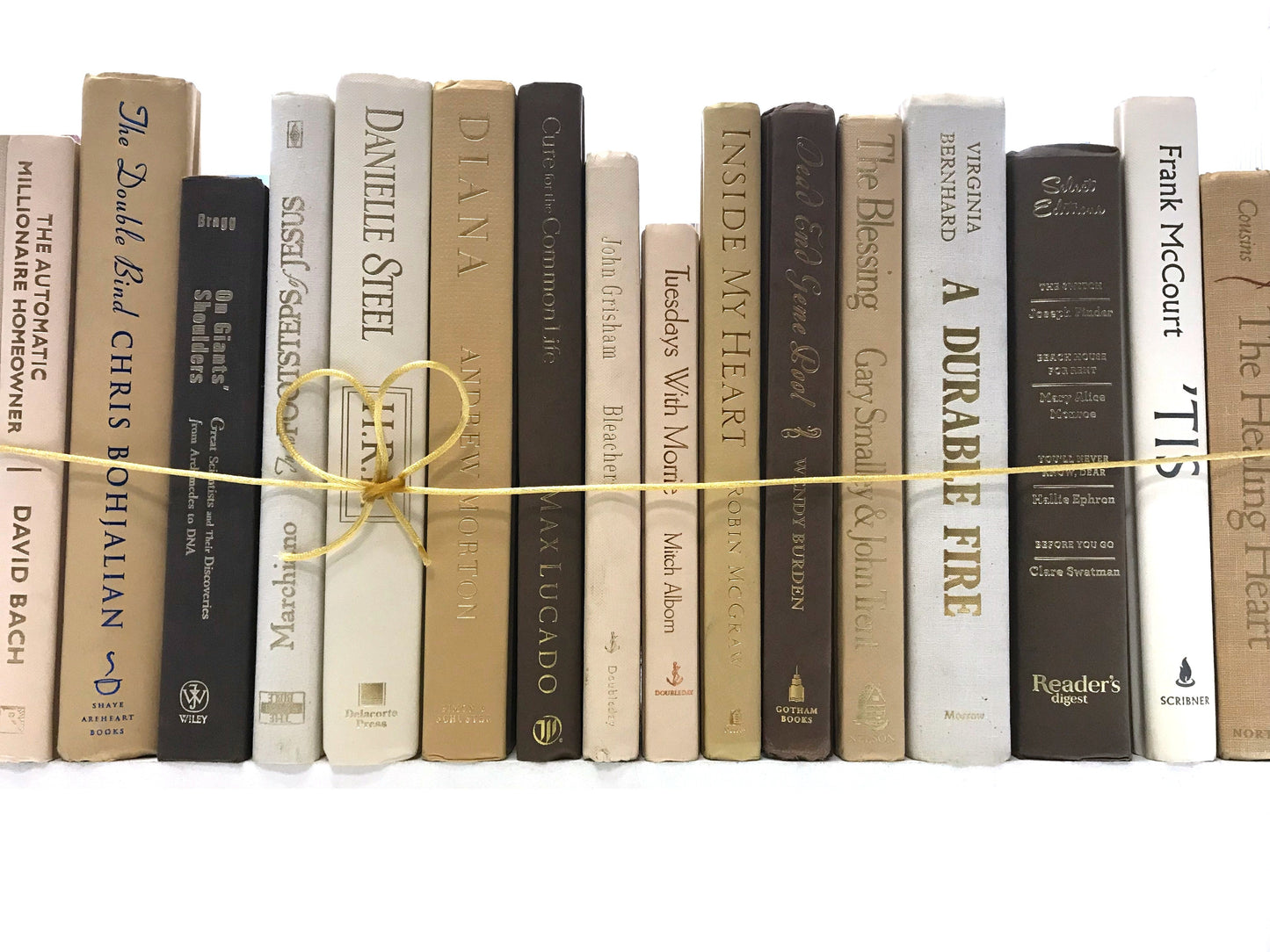 TheBookBundler Hidden Modern Cream & Coffee Books by the Foot & Color