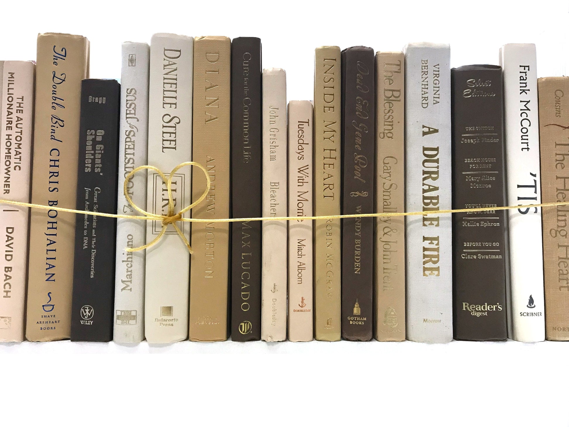 TheBookBundler Hidden Modern Cream & Coffee Books by the Foot & Color