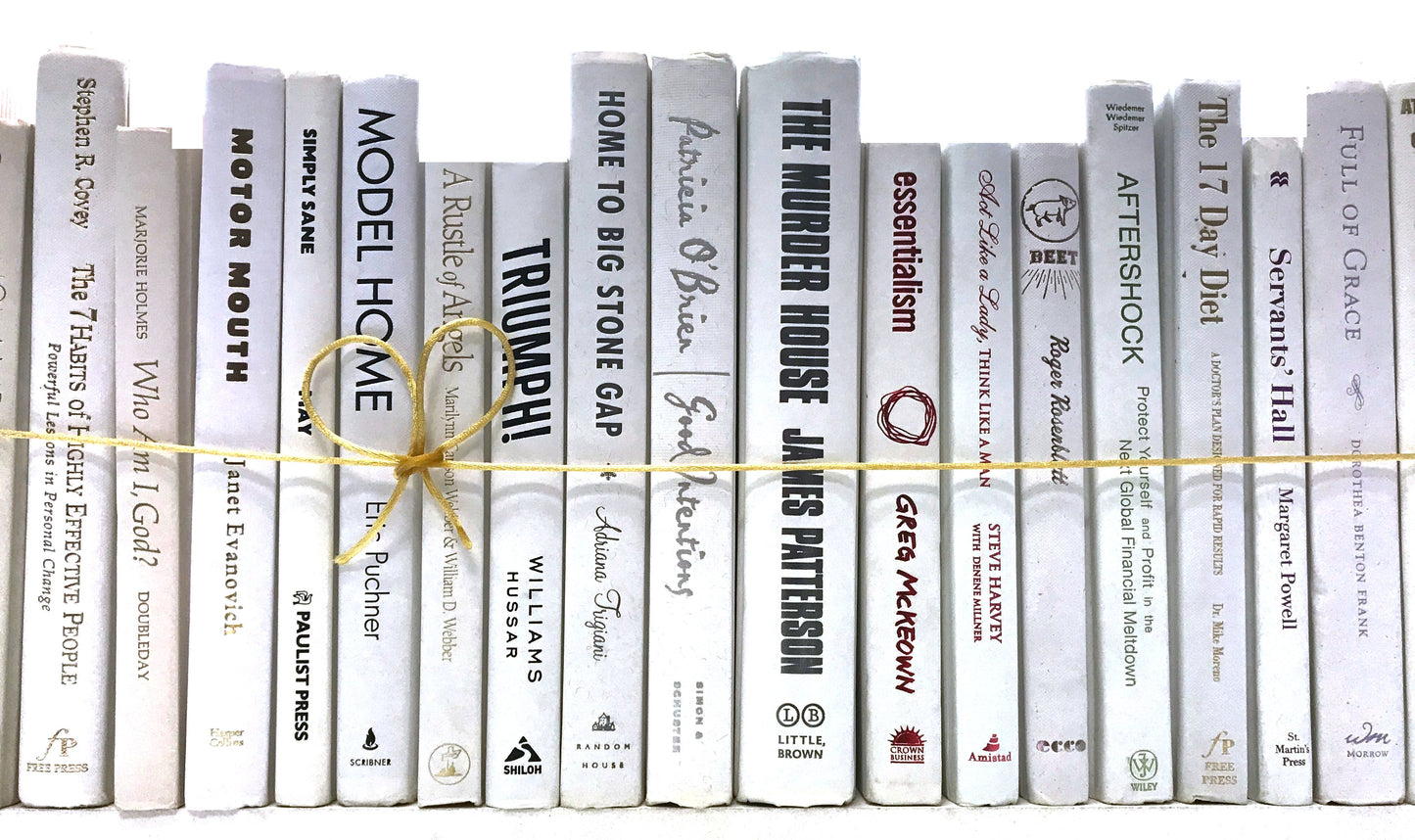 TheBookBundler Hidden Modern White Books by the Foot & Color