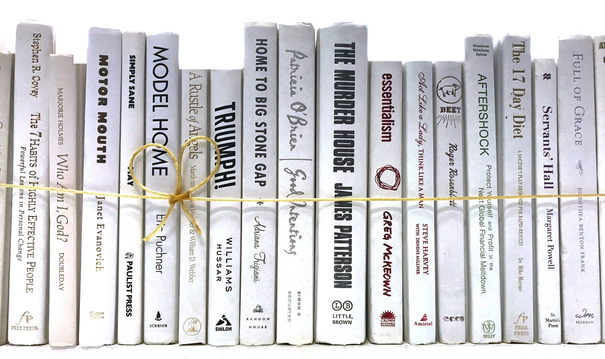 TheBookBundler Hidden Modern White Books by the Foot & Color