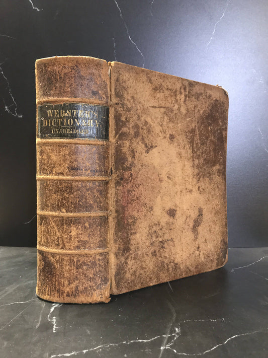 TheBookBundler Uber Rare Book Vault Price RARE American Dictionary of the English Language 1850's | Noah Webster | Revised and Enlarged | Antiquarian Oversized Leather Bound